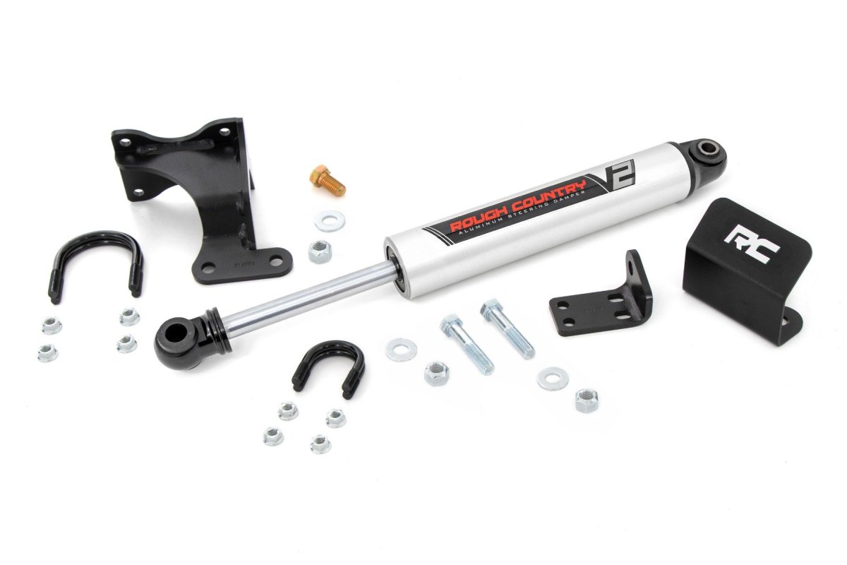 Jeep Wrangler Steering Stabilizer - Rough Country - V2 - '07-'10